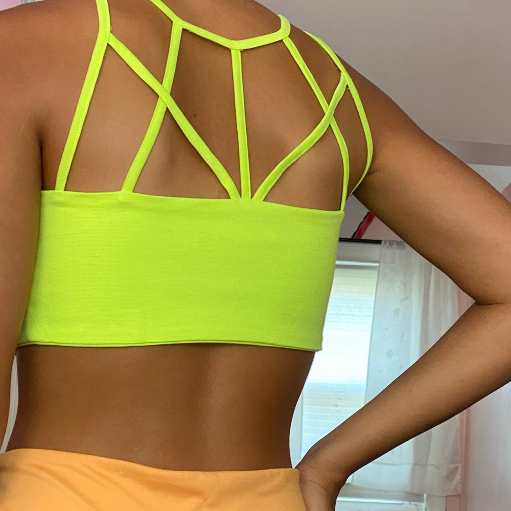 Neon yellow cropped tank